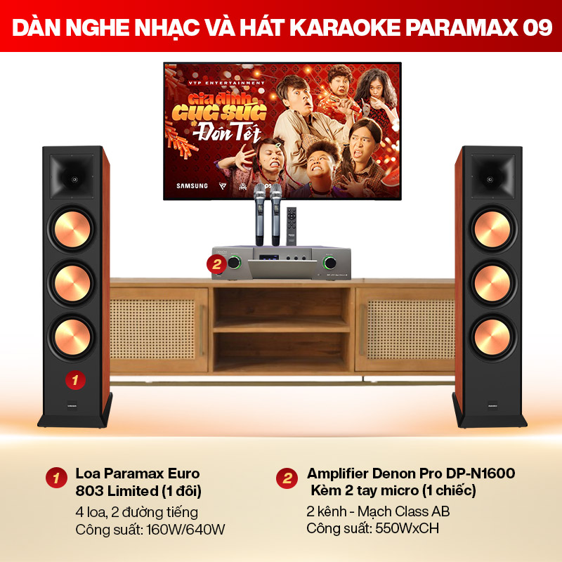 Dàn nghe nhạc và hát karaoke Paramax 09