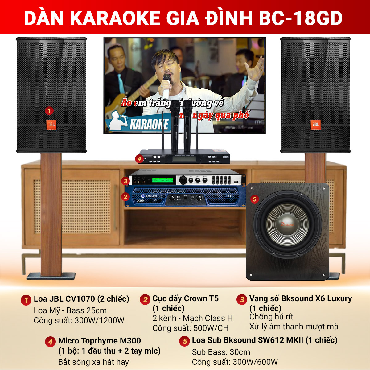 Dàn Karaoke Gia Đình BC-18GD