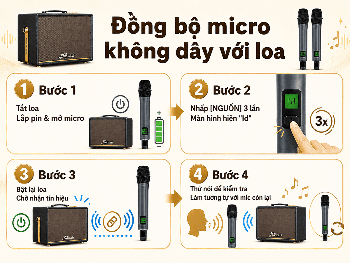 To&agrave;n tập hướng dẫn sử dụng loa Acnos D'Auris 200 chi tiết