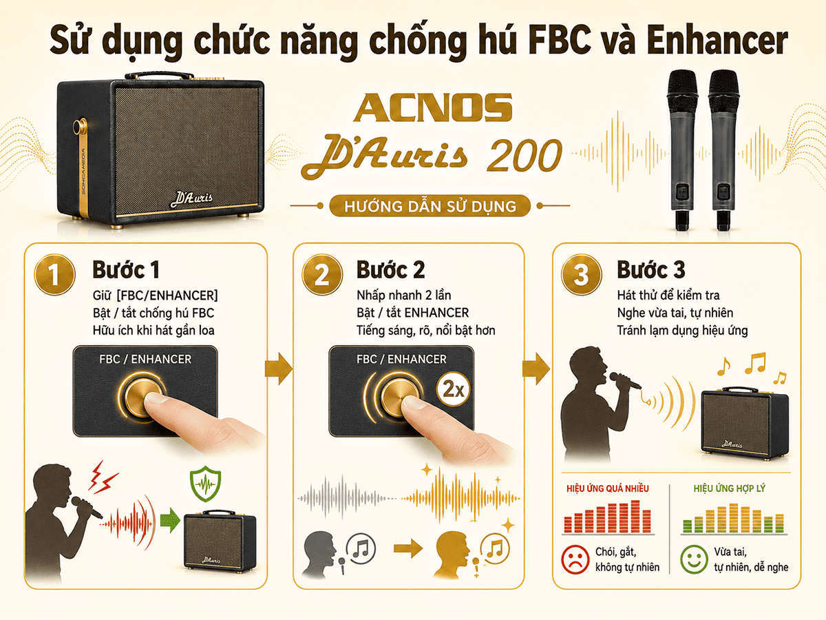 To&agrave;n tập hướng dẫn sử dụng loa Acnos D'Auris 200 chi tiết