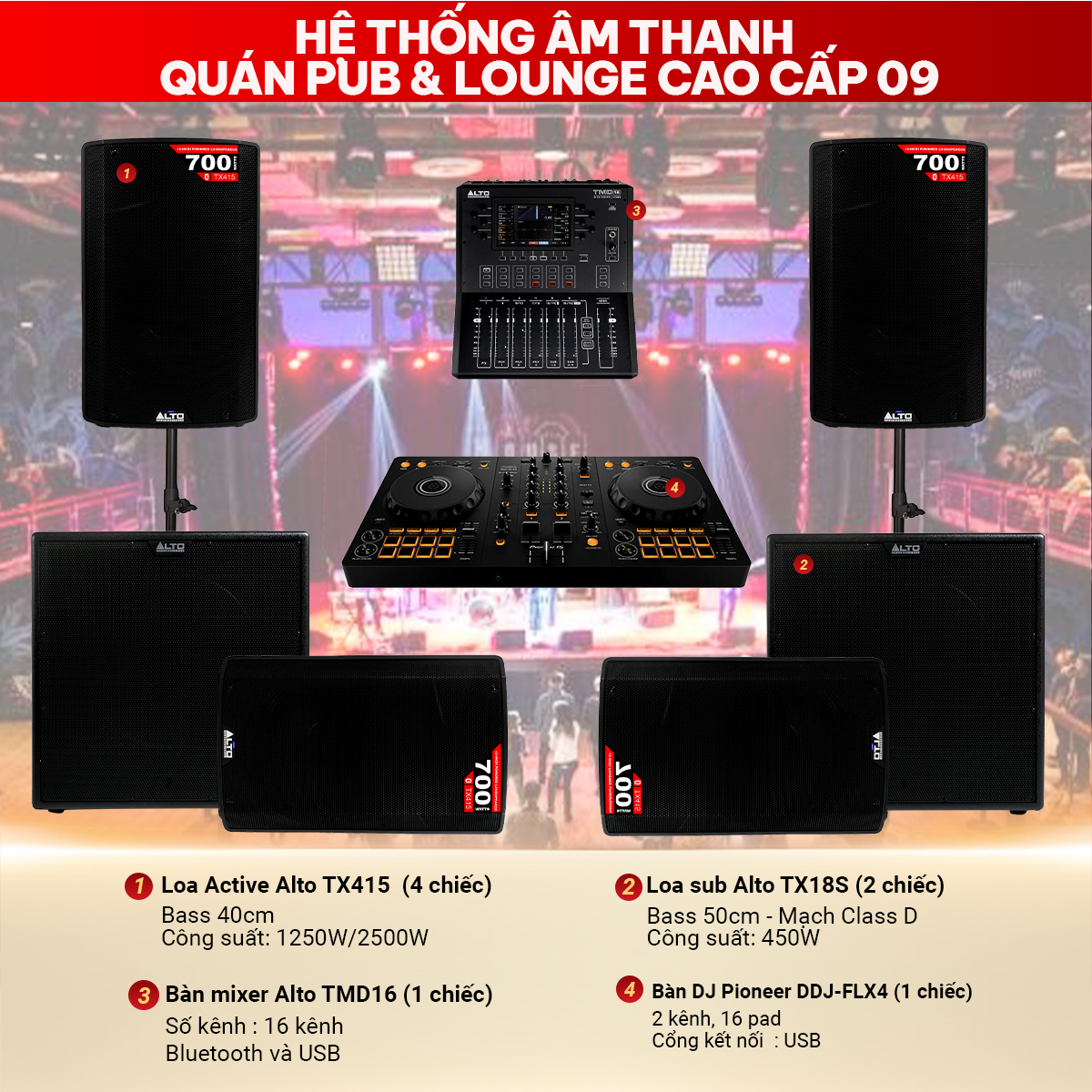Hệ thống &acirc;m thanh qu&aacute;n PUB & Lounge cao cấp 09