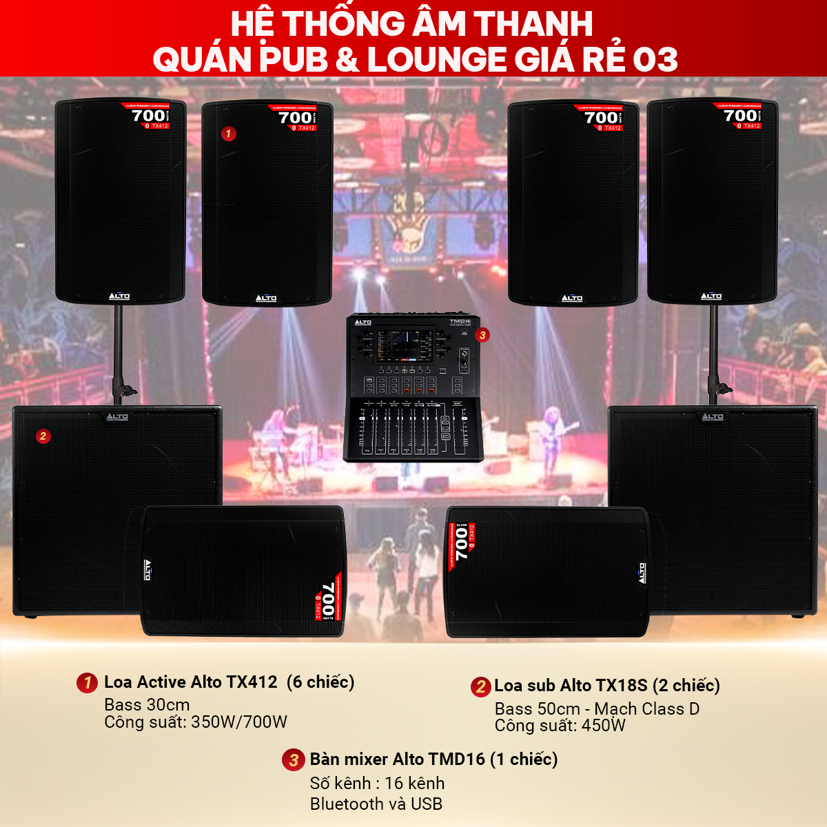 Hệ thống &acirc;m thanh qu&aacute;n PUB & Lounge gi&aacute; rẻ 03