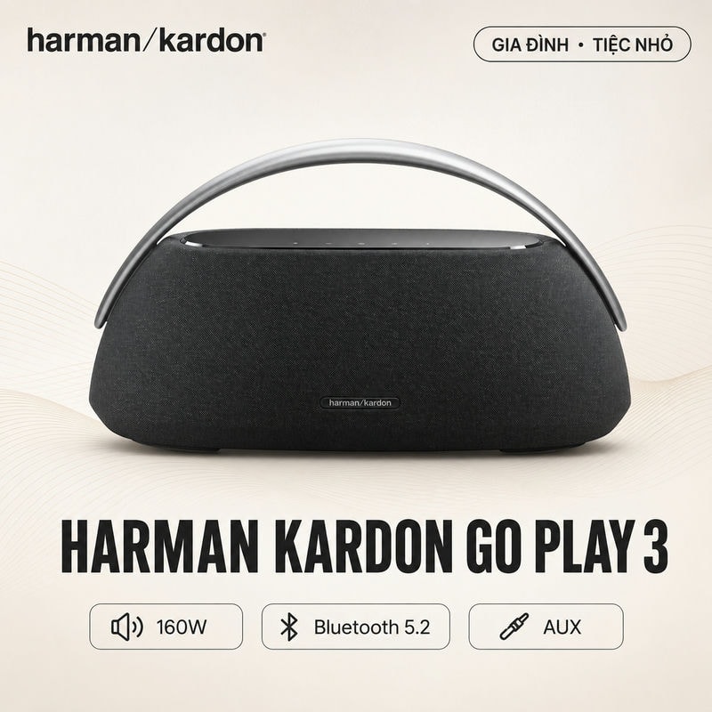 Loa Harman Kardon Go Play 3 (160W, Bluetooth 5.2, AUX)