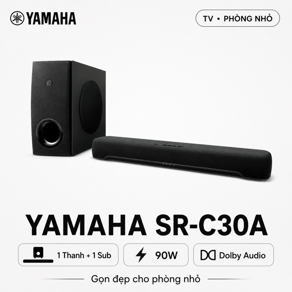 Loa soundbar Yamaha SR-C30A (Đen)