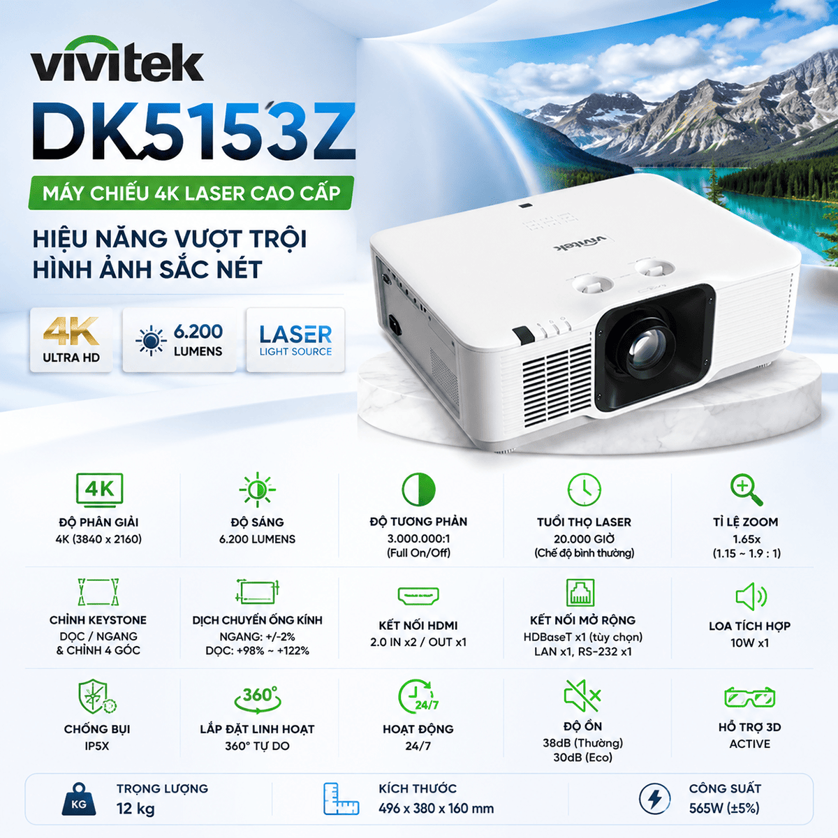 m&aacute;y chiếu 4K Vivitek DK5153Z