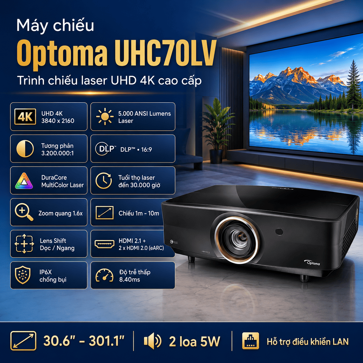 M&aacute;y chiếu Optoma UHC70LV