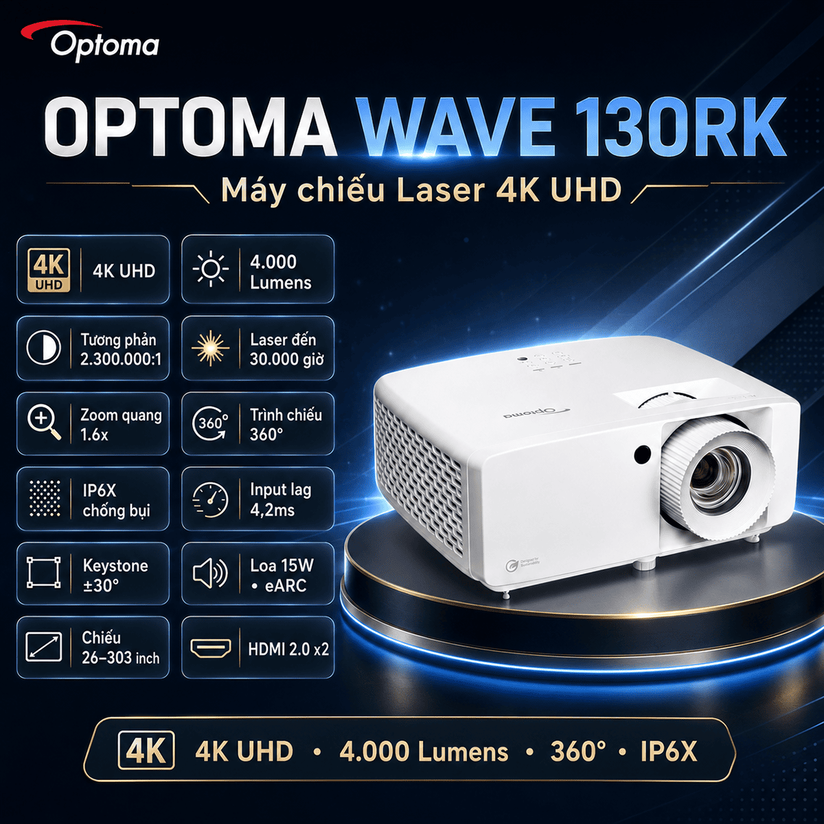 M&aacute;y chiếu Optoma Wave 130RK
