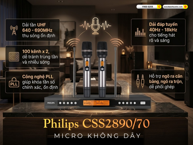 Micro kh&ocirc;ng d&acirc;y Philips CSS2890/70