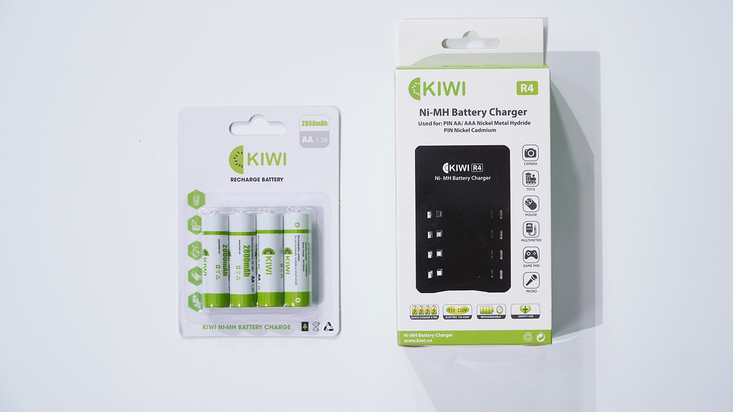 Pin sạc Kiwi vỉ 4 viên