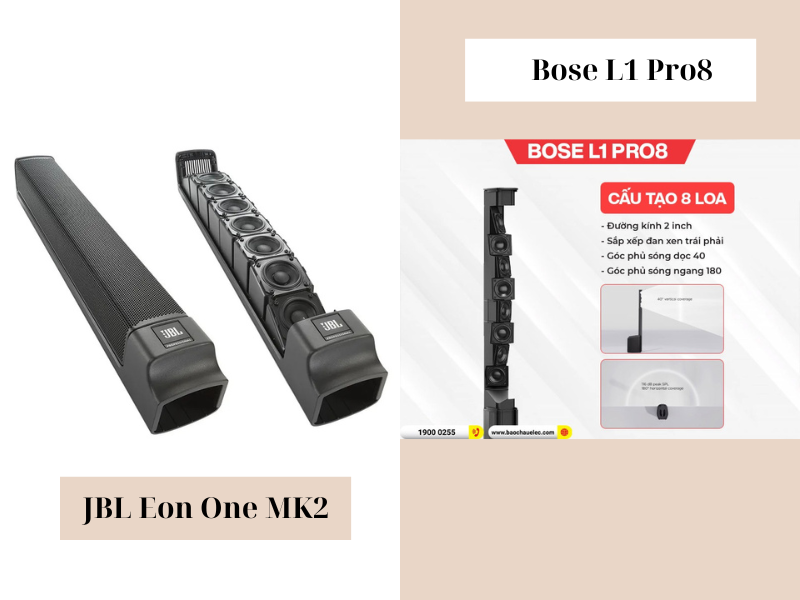 So Sánh Chi Tiết Loa JBL Eon One MK2 Với Loa Bose L1 Pro 8