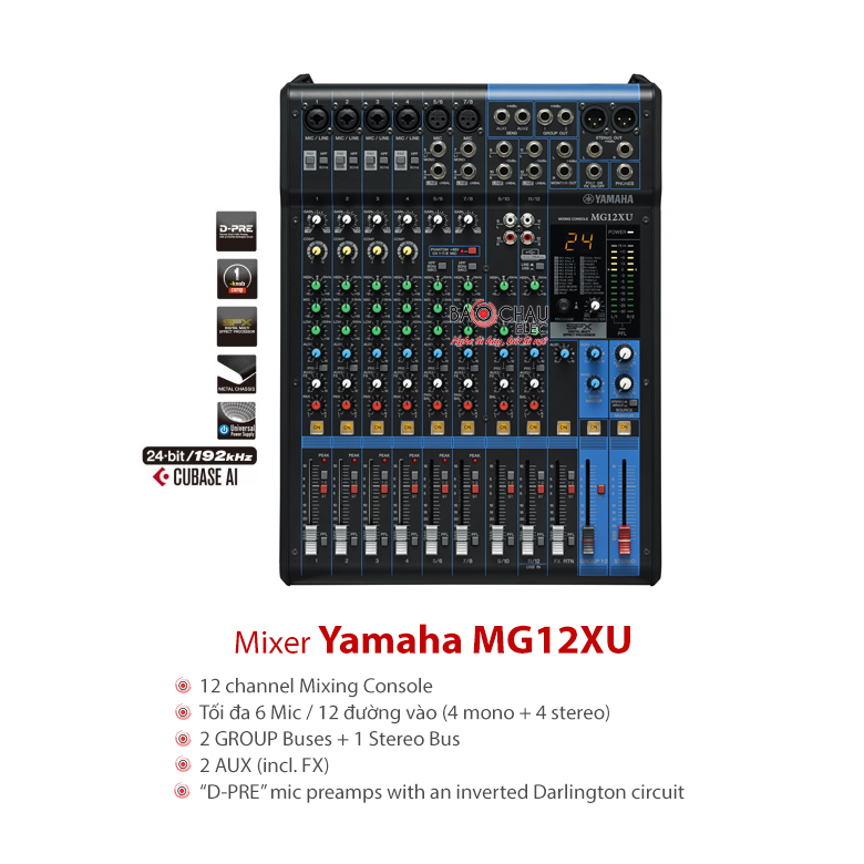 Bàn mixer Yamaha MG 12XU NK xử lý âm thanh hiệu quả
