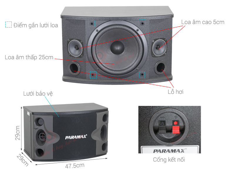 Ảnh kĩ thuật Loa karaoke Paramax P500 